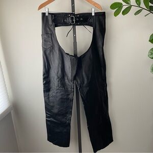 Xelement Leather Biker Motorcycle Riding Chaps Moto Womens Size 12